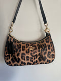 Teri Leopard Black Shoulder Handbag