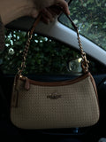 Beige brown Beach Teri Coach Shoulder Handbag