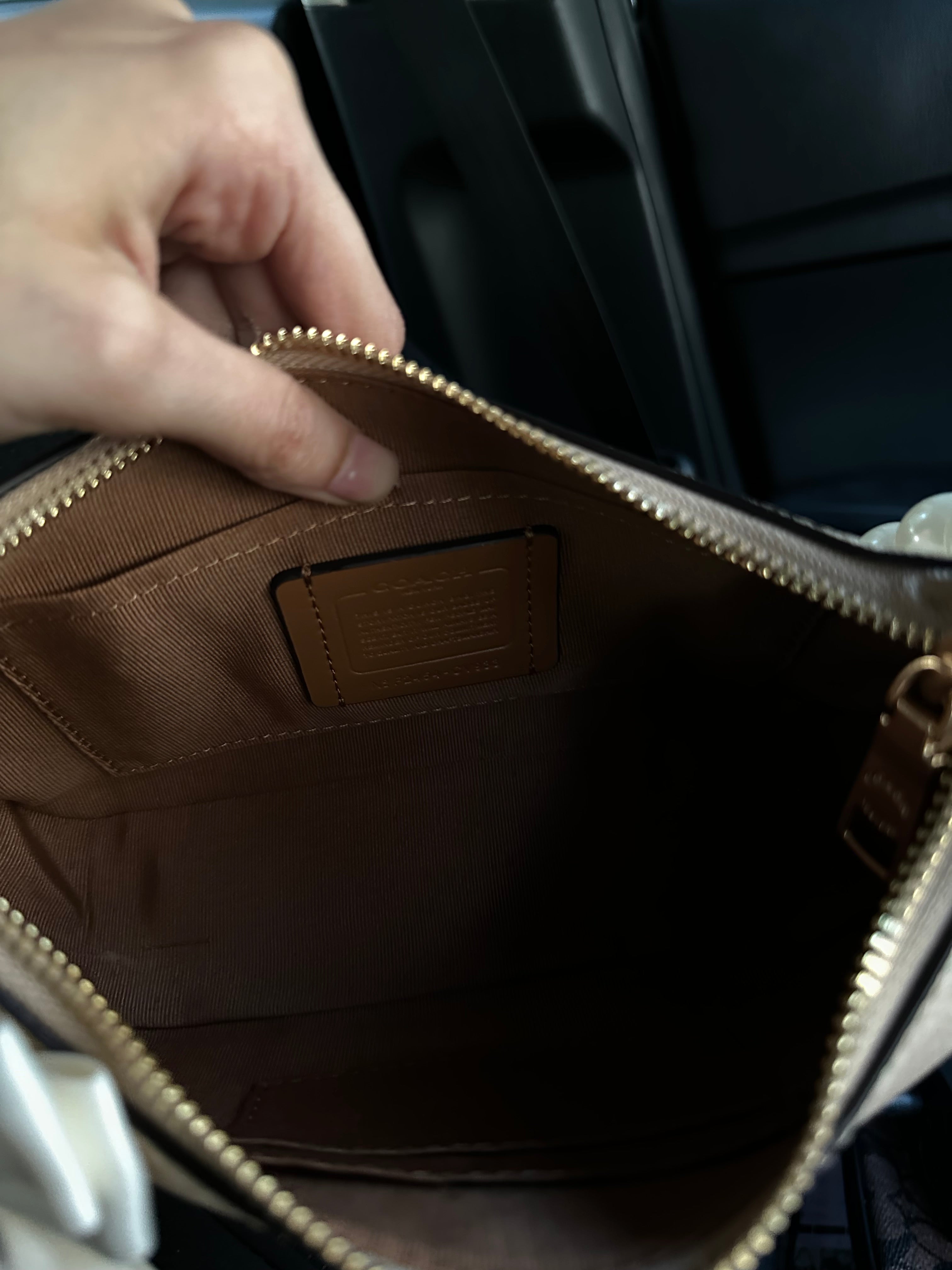 White Beige  Teri Coach Shoulder Handbag