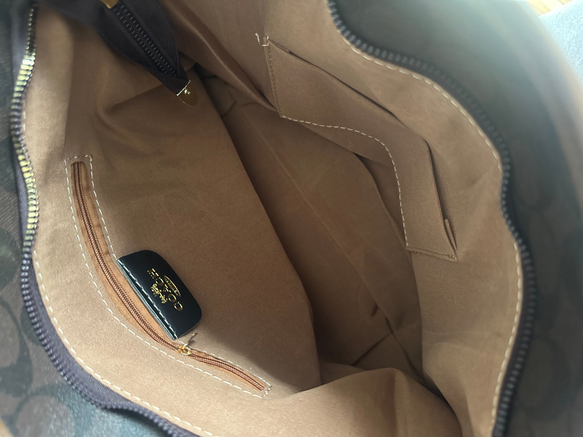 Signature Canvas Tote Bag – Brown and Black