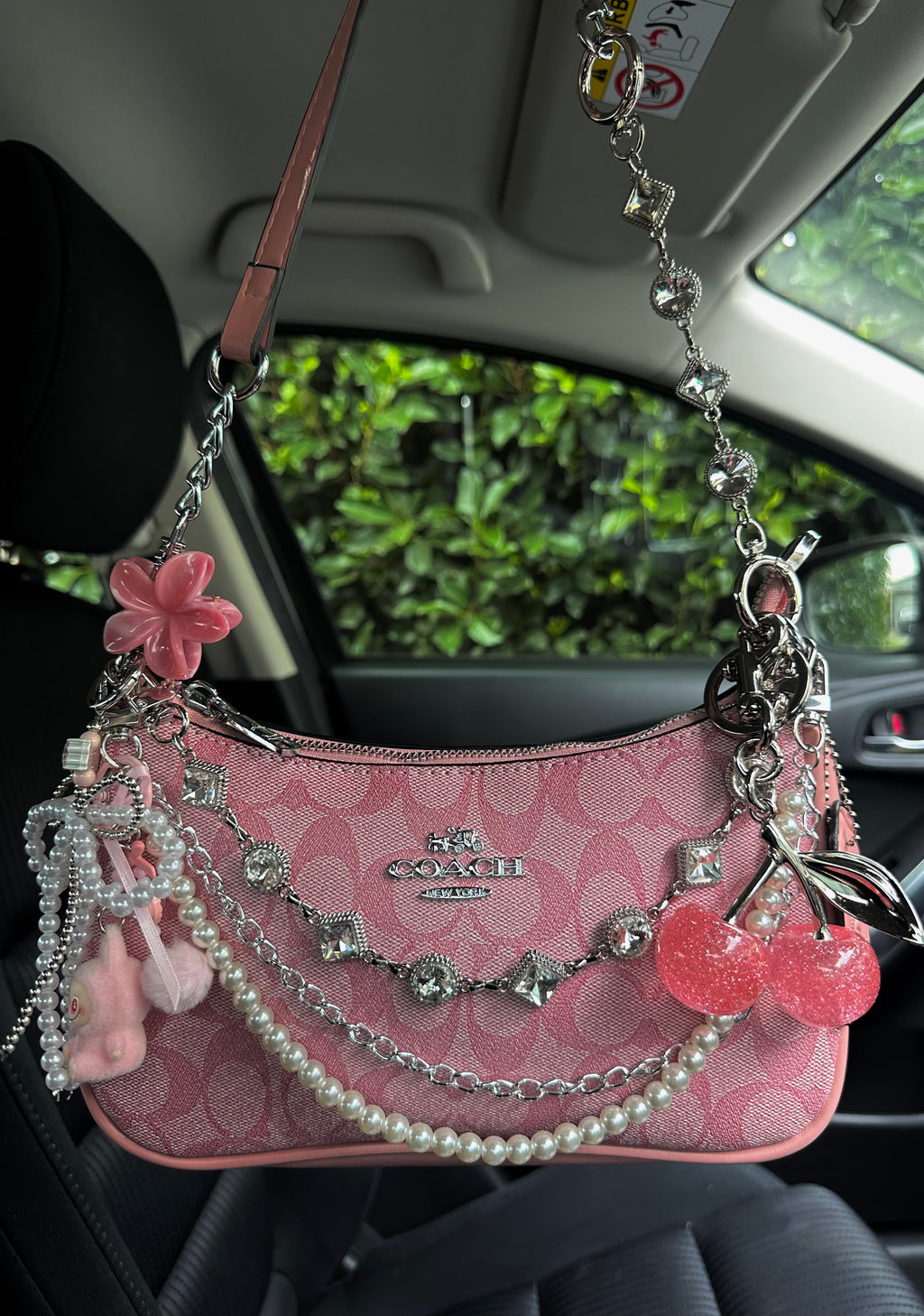 Hot Pink Silver Teri Bag