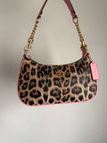 Teri Leopard Black Shoulder Handbag