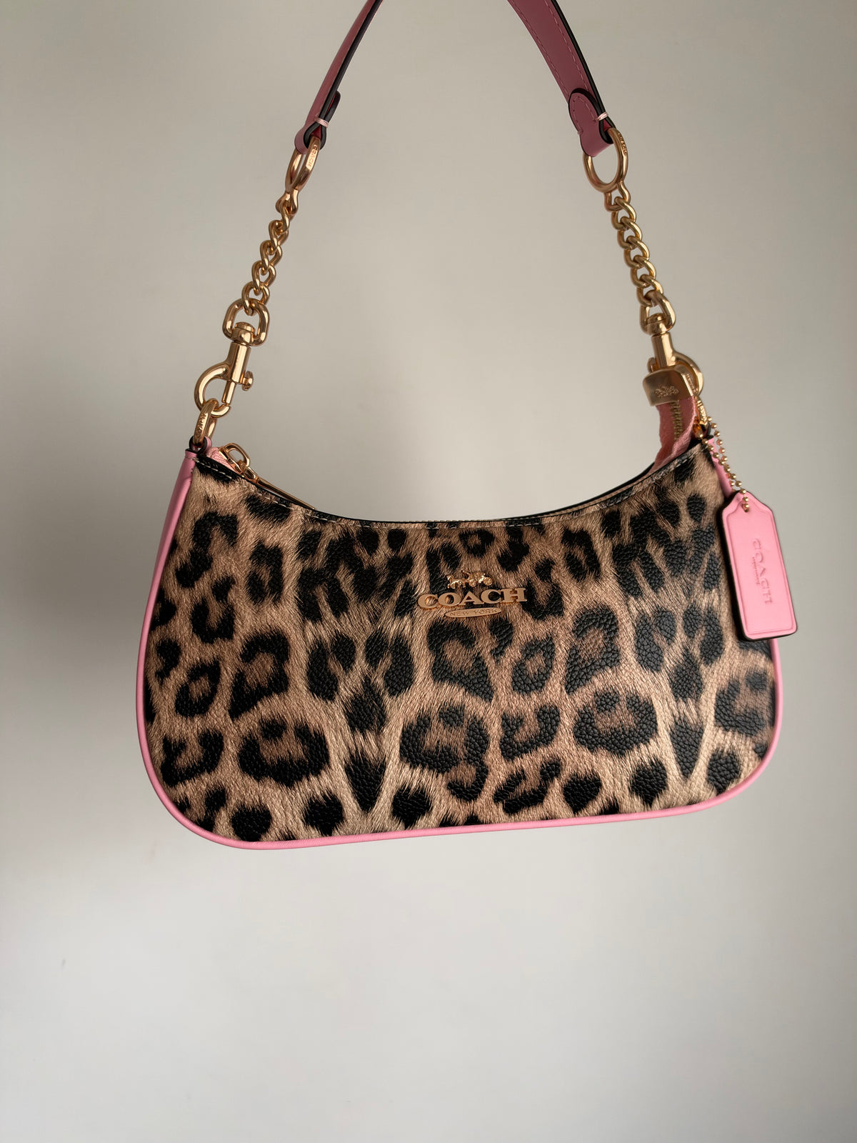 Teri Leopard Black Shoulder Handbag