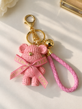 Pink Teddy Bear Bag Charm Keychain