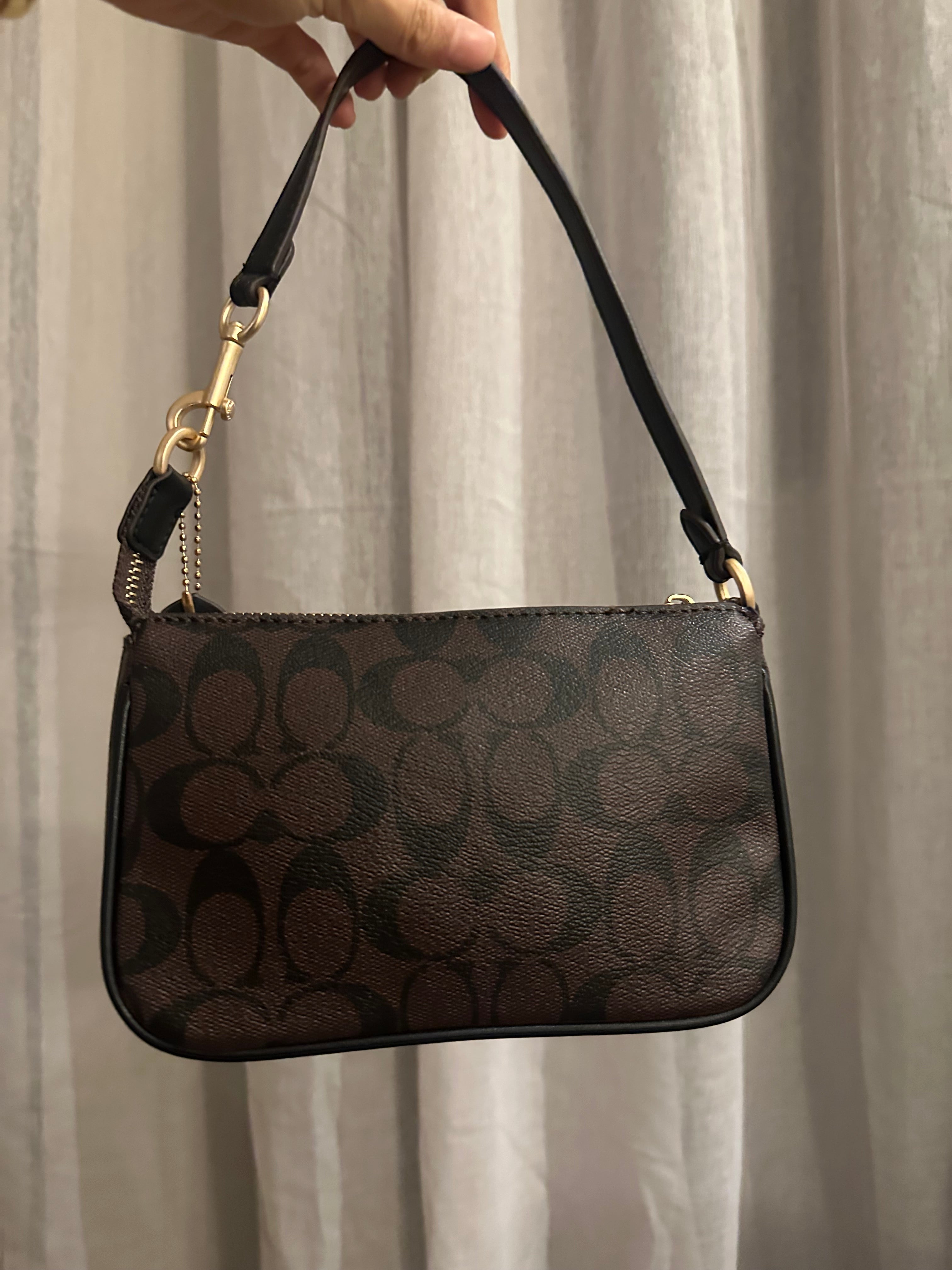 Signature Canvas Shoulder Bag – Brown