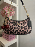 Teri Leopard Black Shoulder Handbag