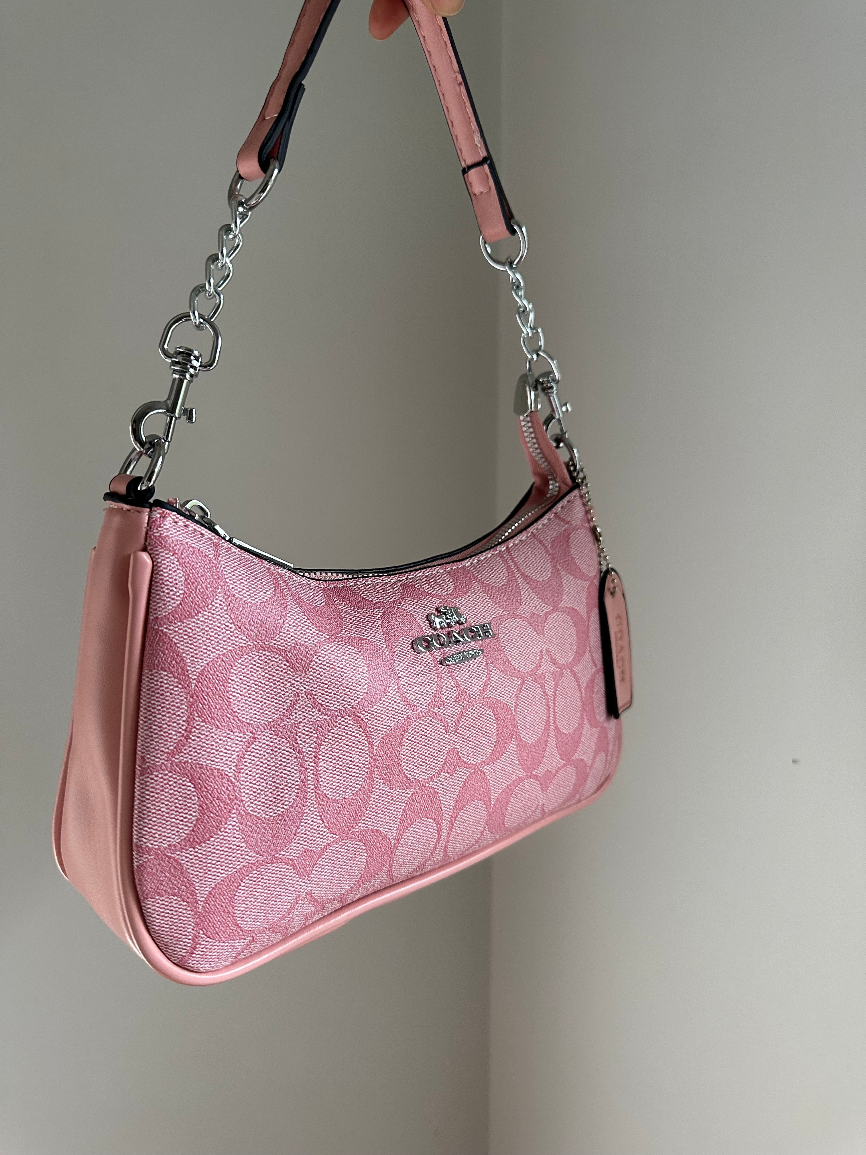 Hot Pink Silver Teri Bag