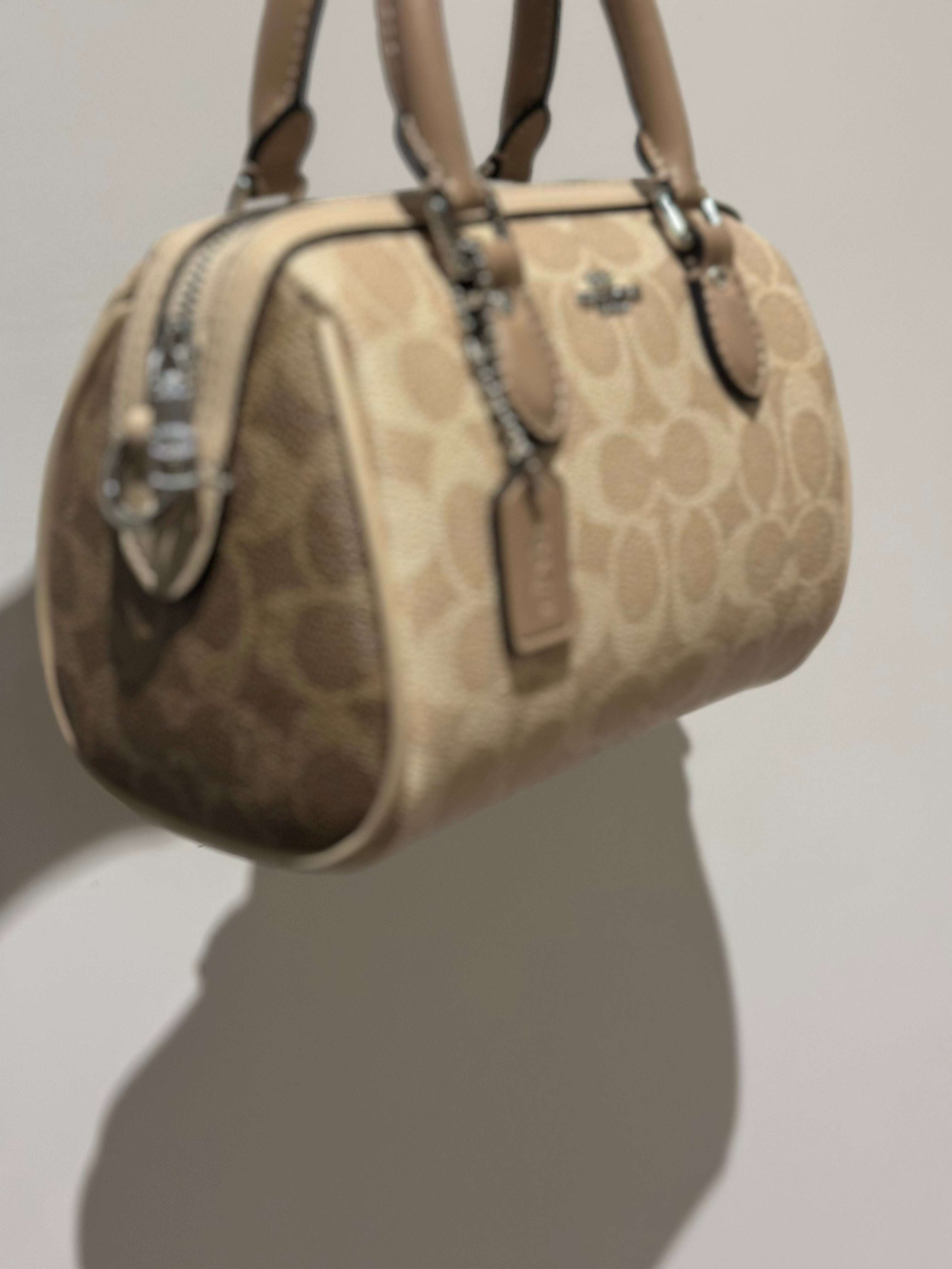 Mini Rowan Satchel Signature Canvas Beige Crossbody Bag