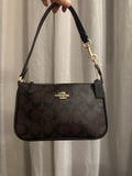 Signature Canvas Shoulder Bag – Brown