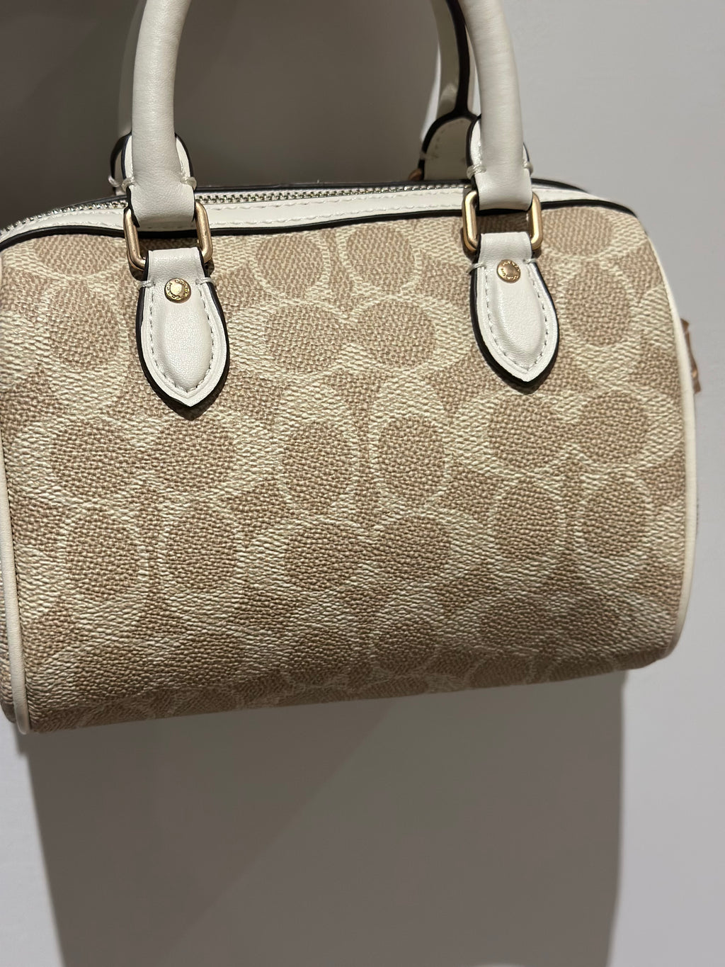Mini Rowan Satchel Signature Canvas Beige Crossbody Bag