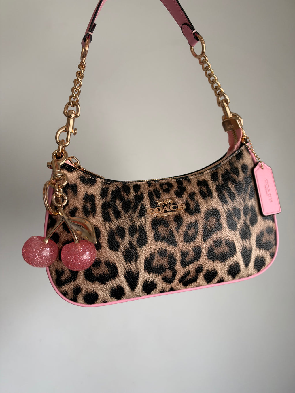 Teri Leopard Black Shoulder Handbag