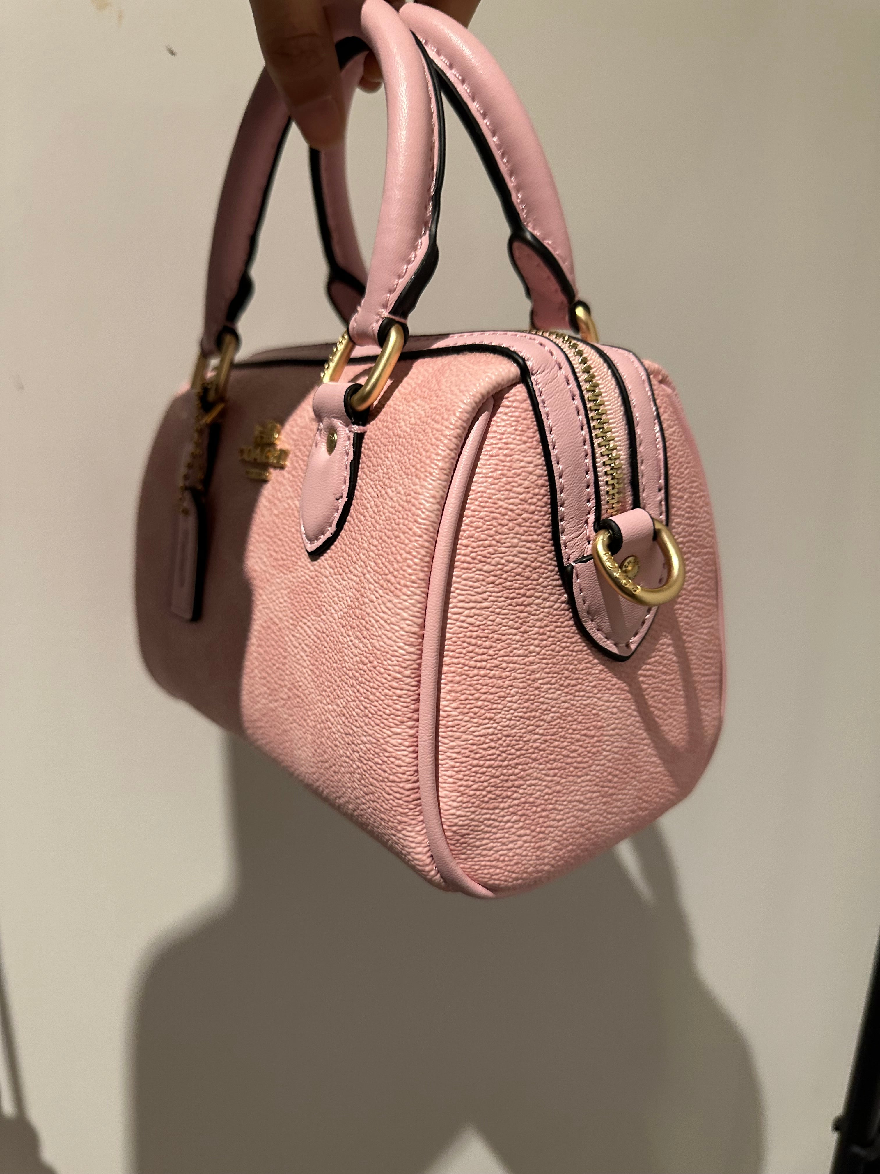 Mini Rowan Satchel Signature Canvas Pink Crossbody Bag