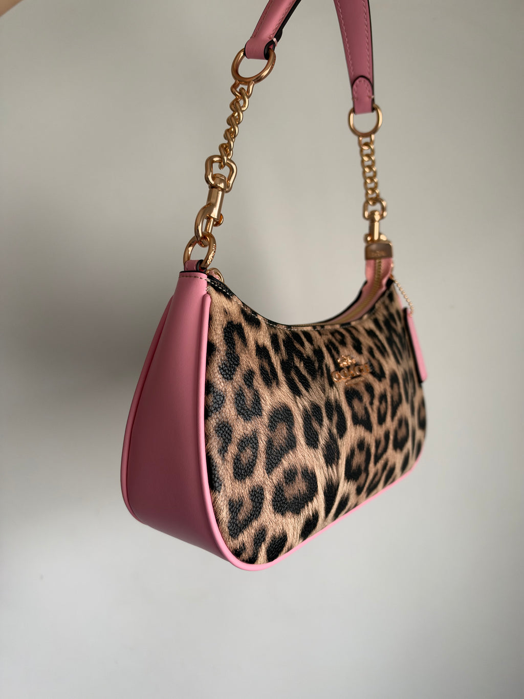 Teri Leopard Black Shoulder Handbag