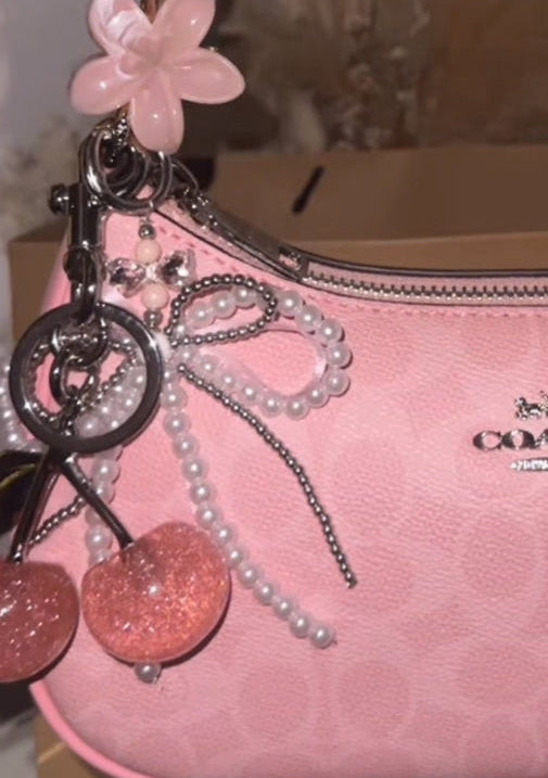 Bow silver charm accessories