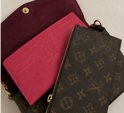 Vintage Monogram Canvas Chain Crossbody Wallet Bag – Brown | Y2K Shoulder Bag