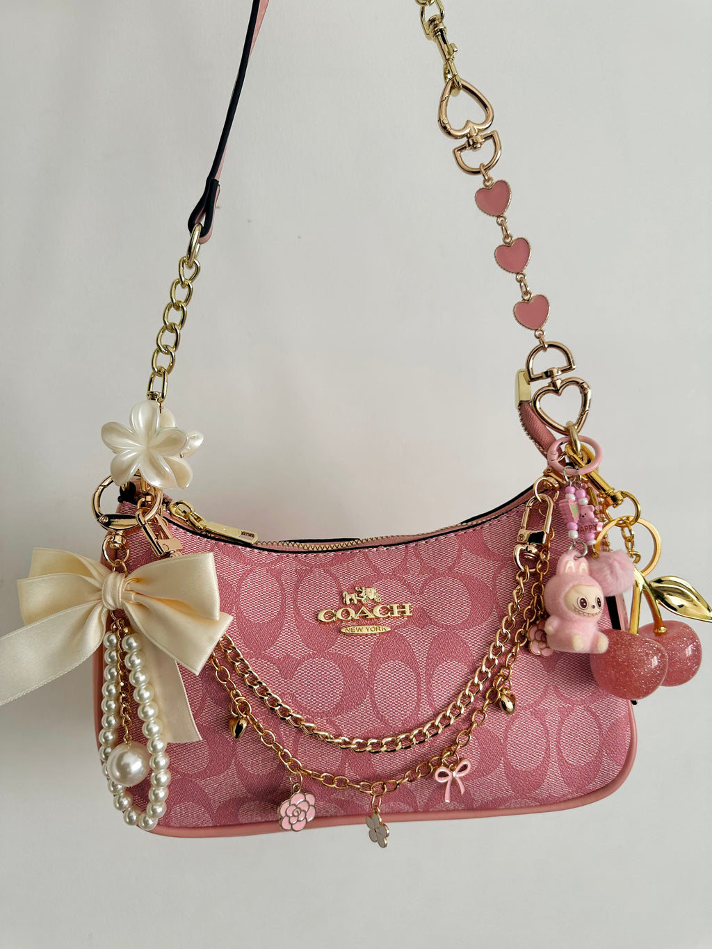 Hot Pink Gold Teri Bag