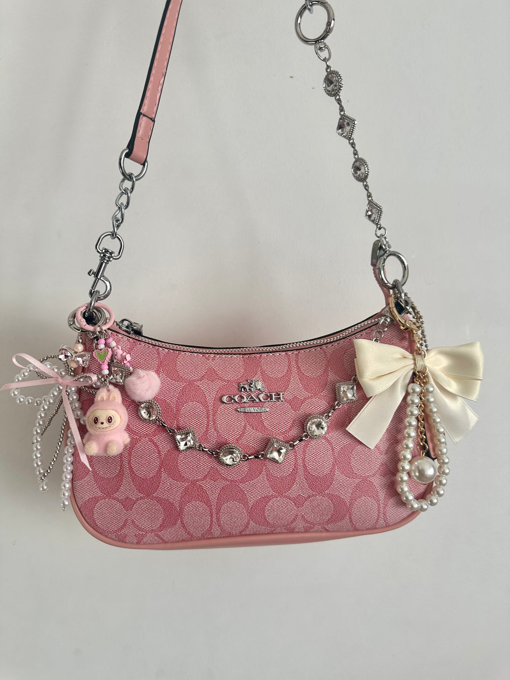 Hot Pink Silver Teri Bag
