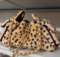 Leopard Faux Fur Chain Shoulder Bag