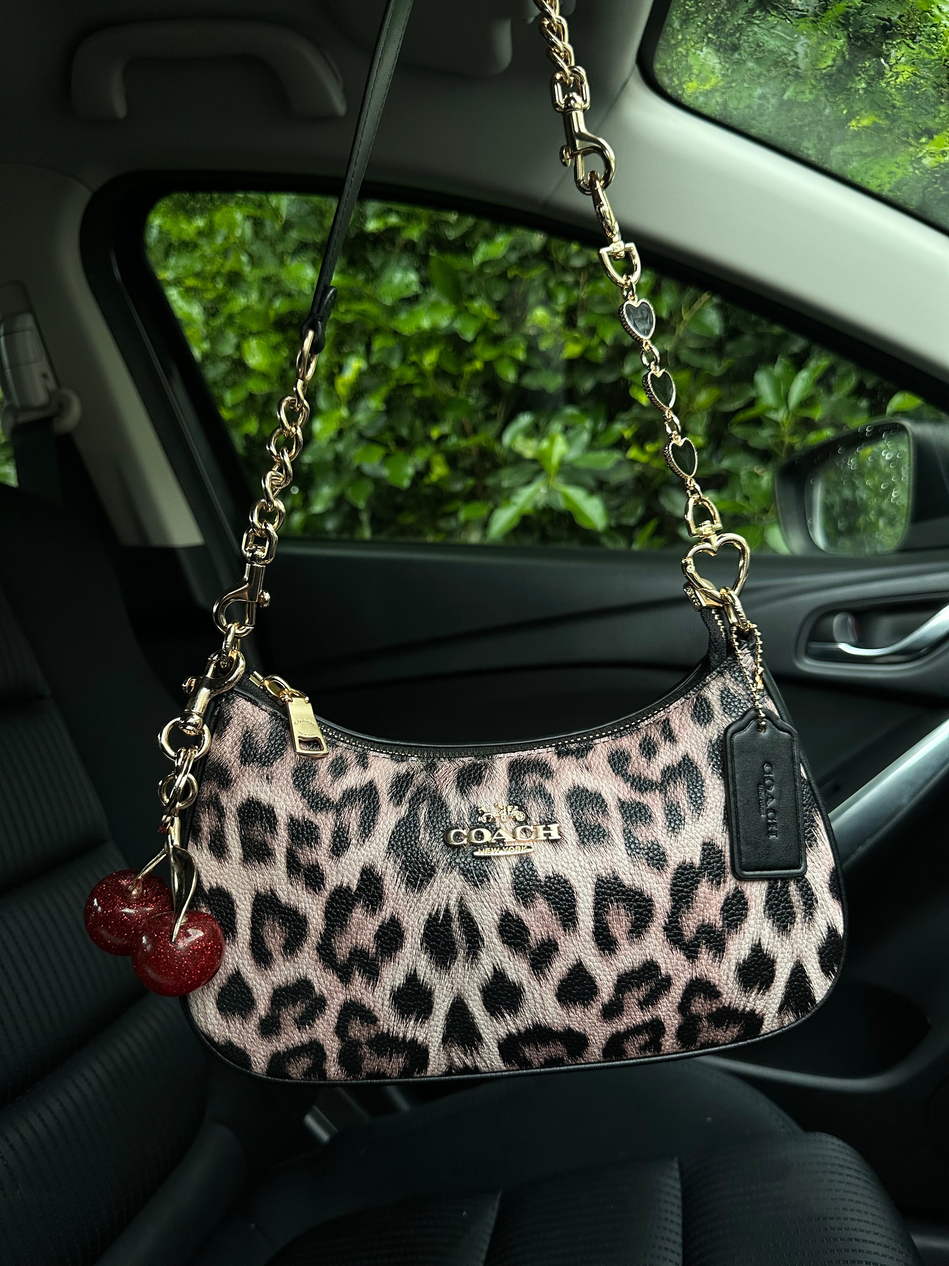 Teri Leopard Black Shoulder Handbag