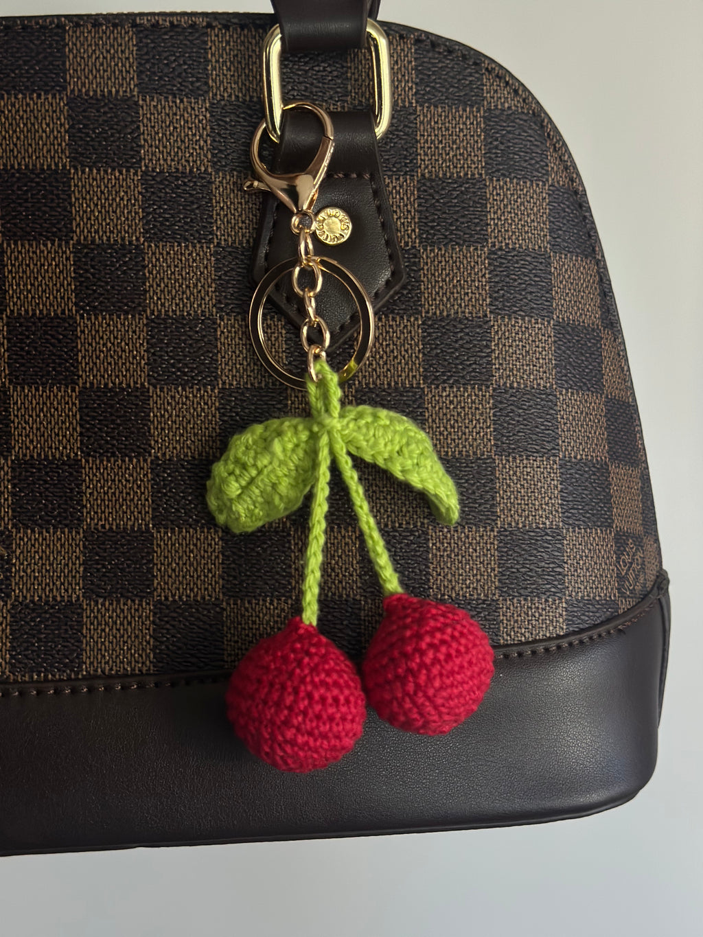 Hand made Crochet Cherry Bag Charm 🍒
