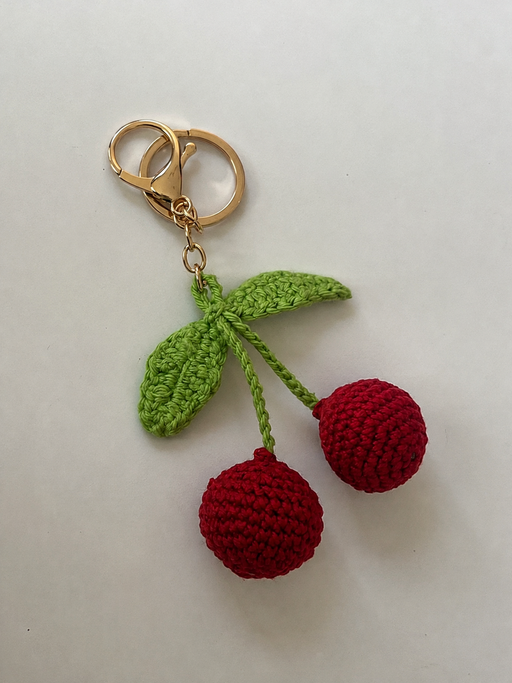 Hand made Crochet Cherry Bag Charm 🍒